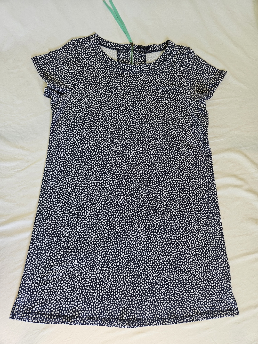 NWT Size XL Hatley Navy & White Dot Mini Shift Dress with Back Contrast Zipper